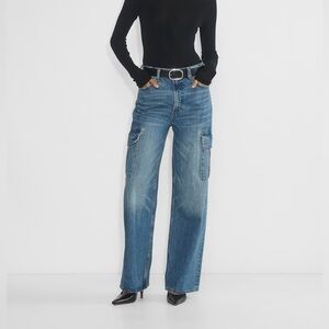 Denim Forum High Rise Gray Wide Leg Jeans, 31, Euc